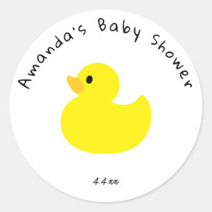 Sticker Rond Canard jaune - Baby shower