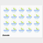 Sticker Rond Canard jaune merci (Feuille)