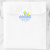 Sticker Rond Canard jaune merci (Sac)