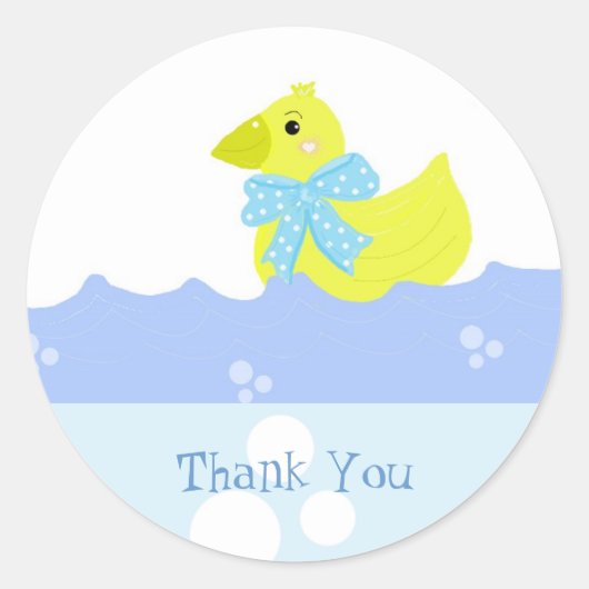 Sticker Rond Canard jaune merci (Devant)