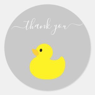 Sticker Rond Canard jaune Merci