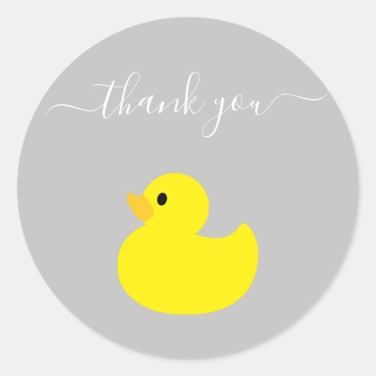 Sticker Rond Canard jaune Merci (Devant)