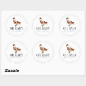 Sticker Rond Canard/Mallard classique Baby shower de garçon bla (Feuille)
