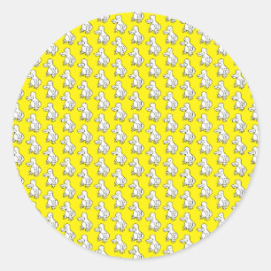 Sticker Rond Canard ou pingouin de dessin animé drôle