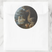 Sticker Rond Canards Cochons de Guinée et un lapin dans un pays (Sac)