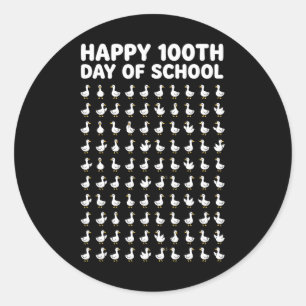 Sticker Rond Canards de la 100e journée d'école Professeur de c