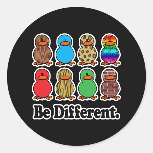 Sticker Rond Canards Différents (Devant)