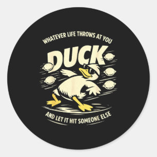 Sticker Rond Canards drôles citrons graphique hommes femmes enf