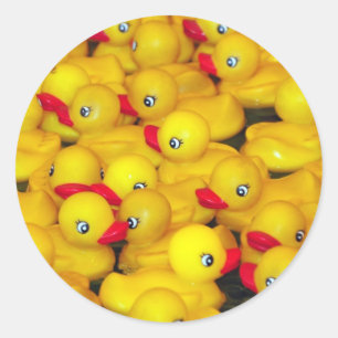 Sticker Rond Canards en caoutchouc jaune mignons