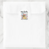 Sticker Rond Canards Pas D'Alignés Drôle Mignon Tendance Sarcas (Sac)