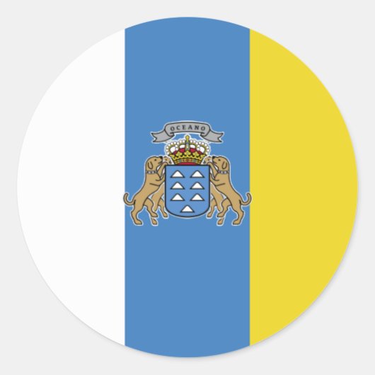 Sticker Rond Canaries Drapeau de haute qualité (Devant)