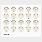 Sticker Rond Canary Yellow Romantic Freesia Floral Wedding (Feuille)