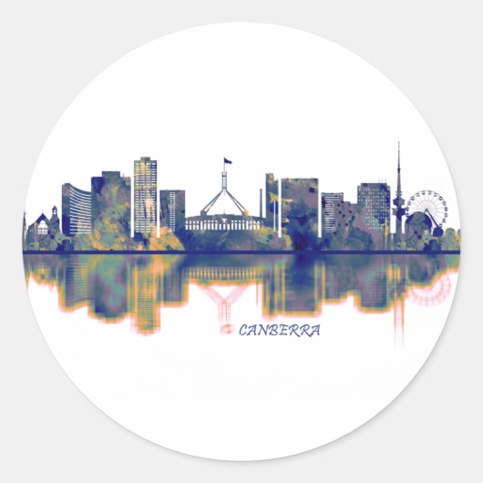 Sticker Rond Canberra Skyline (Devant)