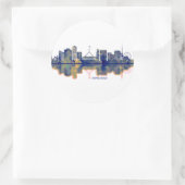 Sticker Rond Canberra Skyline (Sac)