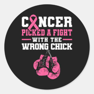 Sticker Rond Cancer A Combattu Avec La Mauvaise Boîte À Poulets