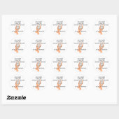 Sticker Rond Cancer Bully (Peach Ribbon) (Feuille)