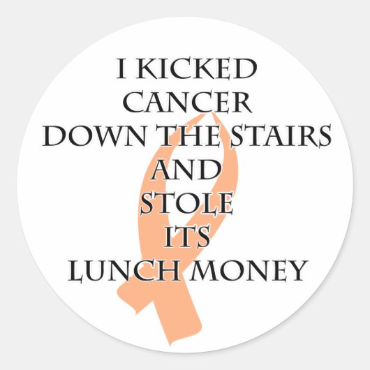 Sticker Rond Cancer Bully (Peach Ribbon) (Devant)