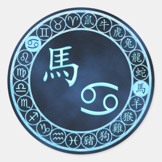 Sticker Rond Cancer/Cheval (Devant)
