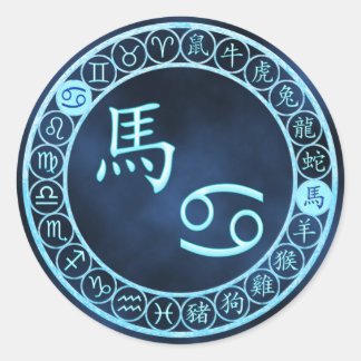 Sticker Rond Cancer/Cheval
