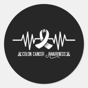 Sticker Rond Cancer colorectal Bleu Bleu Colon Cancer Awar