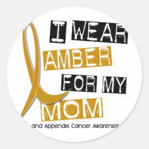 Sticker Rond CANCER d'ANNEXE je porte l'ambre pour ma maman 37