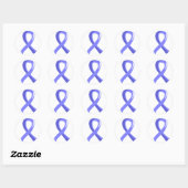 Sticker Rond Cancer de la prostate - Ruban bleu clair 3 (Feuille)