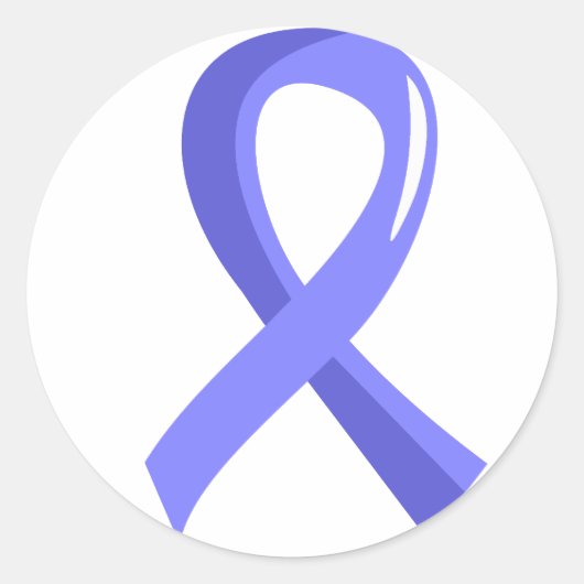 Sticker Rond Cancer de la prostate - Ruban bleu clair 3 (Devant)