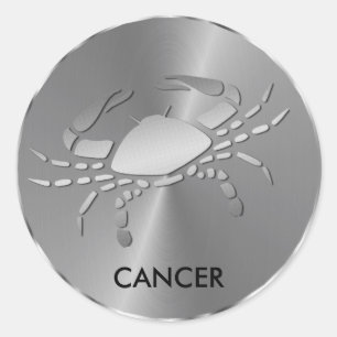 Sticker Rond Cancer de l'argent du crabe - SIGNE Zodiaque