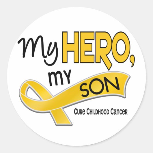 Sticker Rond Cancer de l'enfance MON HÉROS MON FILS 42 (Devant)