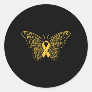 Sticker Rond Cancer de l'enfance Ruban Papier à ruban Soutien à