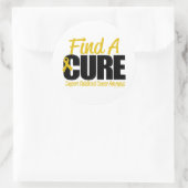 Sticker Rond Cancer de l'enfance Trouvez un remède (Sac)