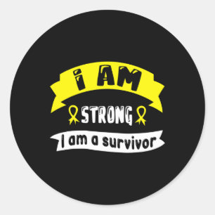 Sticker Rond Cancer de l'enfant Je suis fort Je suis un surviva
