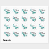 Sticker Rond Cancer de l'ovaire BUTTERFER 3.1 (Feuille)