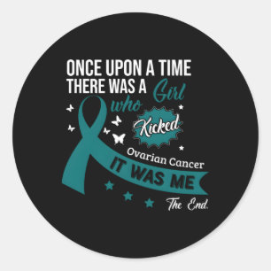 Sticker Rond Cancer de l'ovaire Lutte contre le cancer Ruban