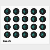 Sticker Rond Cancer de l'ovaire Sensibilisation Turquoise au ru (Feuille)