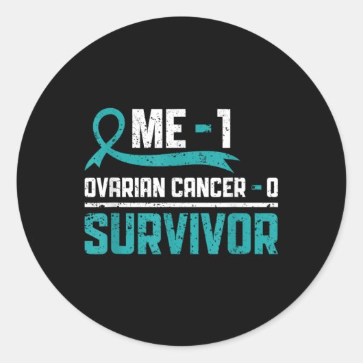 Sticker Rond Cancer de l'ovaire Survivant du cancer de l'ovaire (Devant)