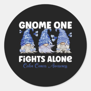 Sticker Rond Cancer du côlon Cancer colorectal Bleu foncé Ruban