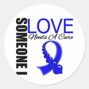 Sticker Rond Cancer Du Colon Quelqu'Un Que J'Aime A Besoin D'Un