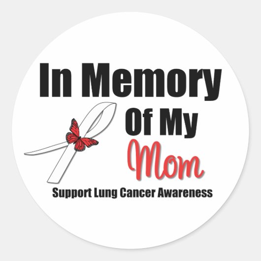 Sticker Rond CANCER DU LUNG en mémoire de ma mère (Devant)