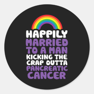 Sticker Rond Cancer du pancréas Gay Mari Soutien Citation Fiote