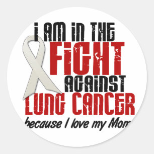 Sticker Rond Cancer du poumon dans la lutte 1 Maman