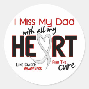Sticker Rond Cancer du poumon Je manque à mon père