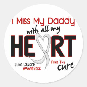 Sticker Rond Cancer du poumon, ma fille me manque