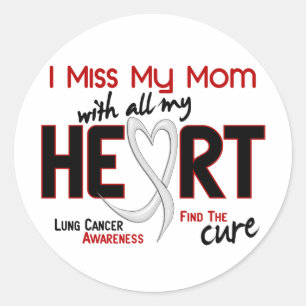 Sticker Rond Cancer du poumon Ma mère me manque