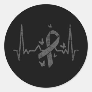 Sticker Rond Cancer du poumon Ruban blanc Carburant Cancer du p