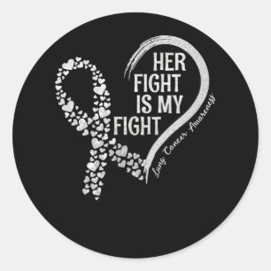 Sticker Rond Cancer du poumon Son combat est mon combat Cancer