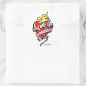 Sticker Rond Cancer du poumon Tattoo Coeur (Sac)