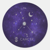 Sticker Rond Cancer du pourpre du zodiaque | Horoscope d'astrol (Devant)