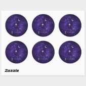 Sticker Rond Cancer du pourpre du zodiaque | Horoscope d'astrol (Feuille)