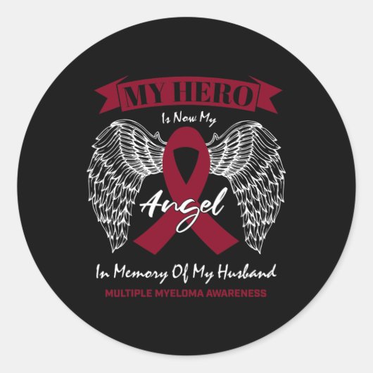 Sticker Rond Cancer Du Sang À La Mémoire Du Myélome Multiple Du (Devant)